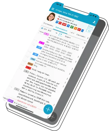 Screenshot zur mobilen Ansicht | Praxissoftware medatixx Smartphone mit Abbildung zu medatixx mobile
