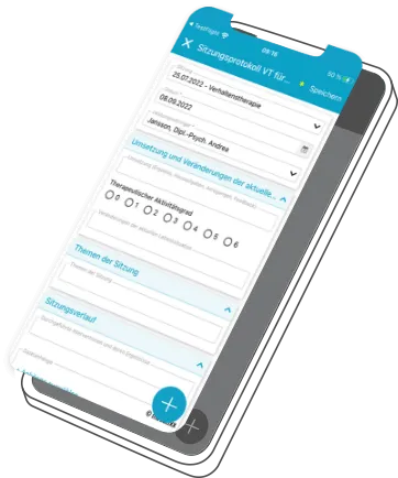 Screenshot zur mobilen Ansicht | Praxissoftware psyx