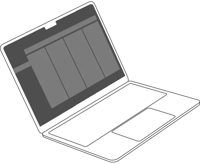 Laptop mit grauem Bildschirm Aufgabenmanagement