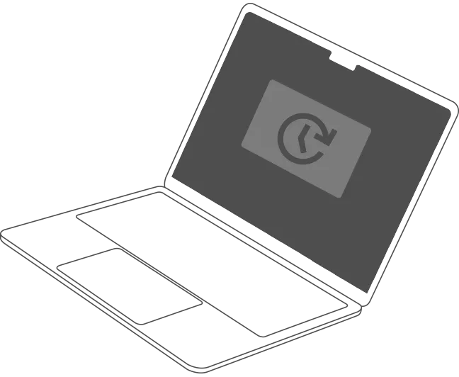 Laptop mit grauem Bildschirm selbst-update