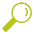 grünes Icon, Lupe mit Stiel