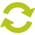 grünes Icon, zwei rund rotierende Pfeile