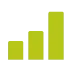 Icon, Statistik als Säulendiagramm mit 3 nach rechts wachsenden grünen Säulen